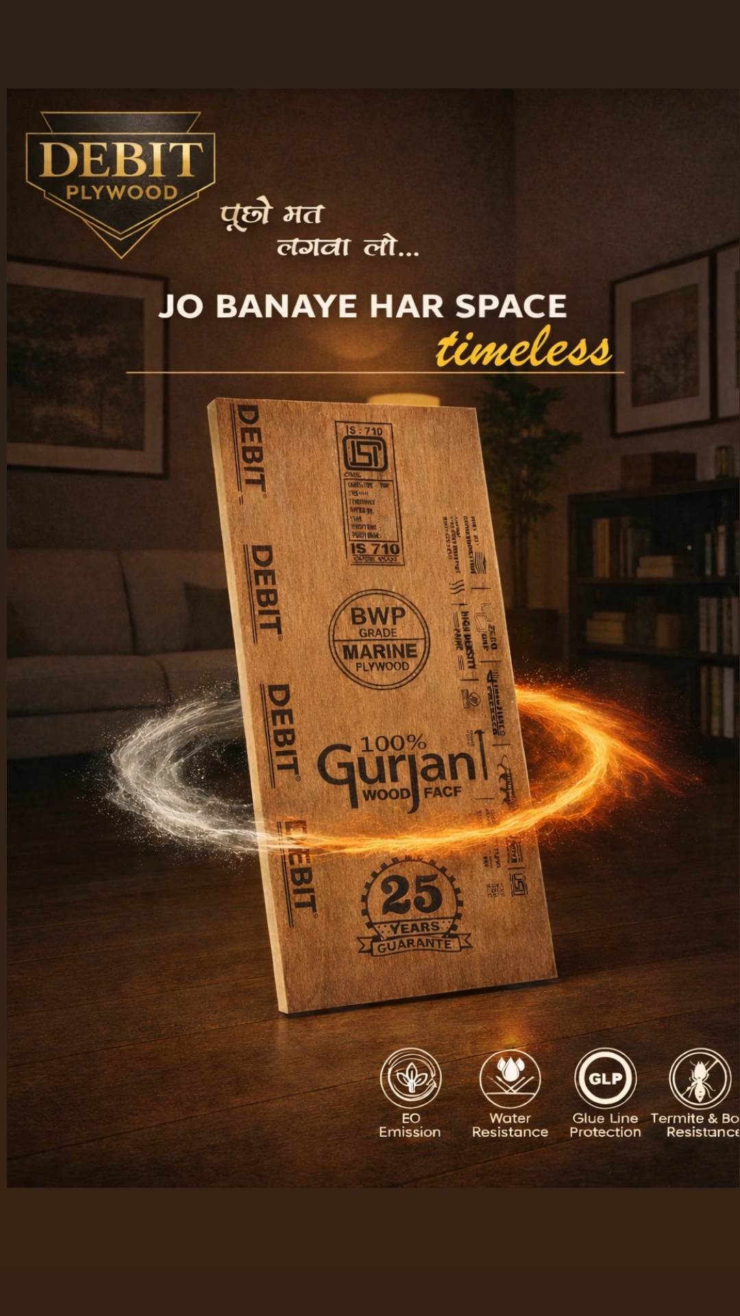 100 % Gurjan Wood Face